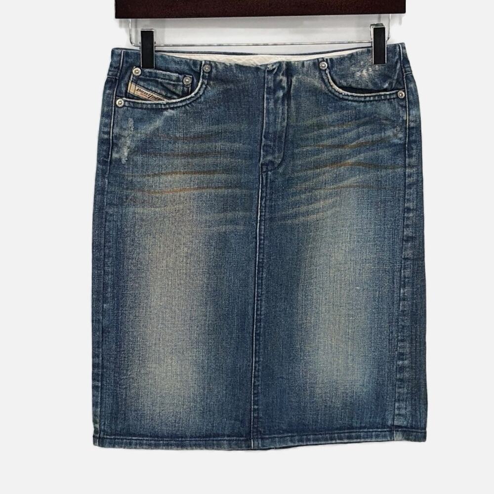 Diesel Industries Lawine Cotton Denim Skirt - Size 26